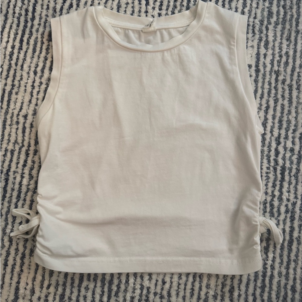 Amazon Women's White Tank Top with Side Ties
